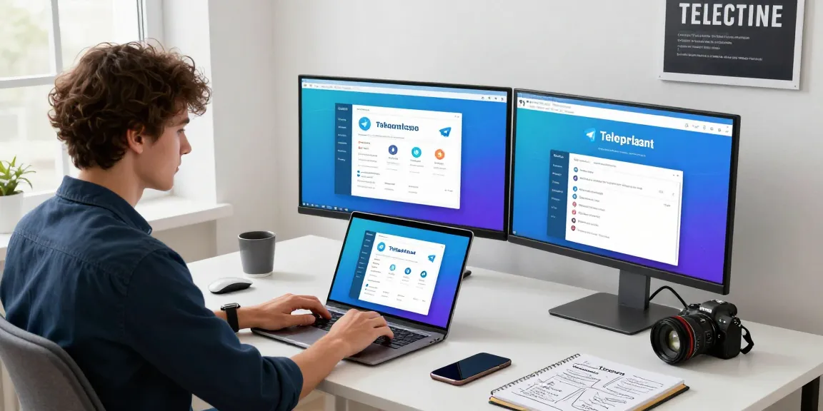 Engaging workspace showcasing Telegram Download on laptop screens, reflecting digital communication trends and user experience.